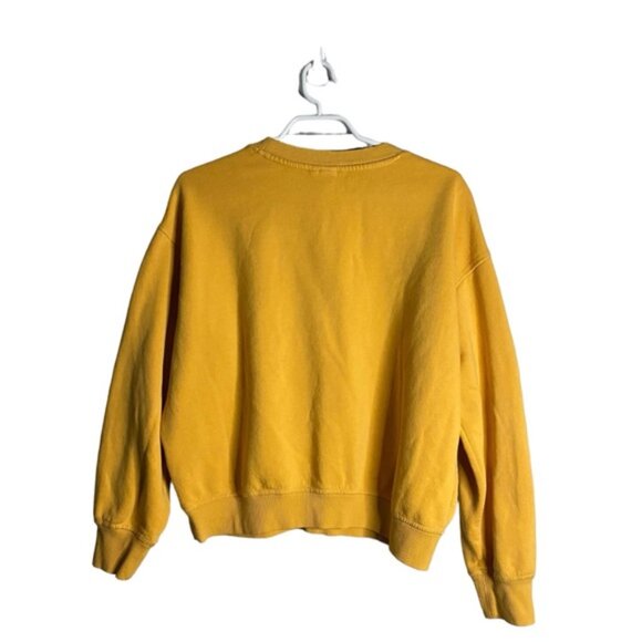 H&M Women's Yellow Crewneck Positive Message Printed Sweatshirt - Picture 9 of 9
